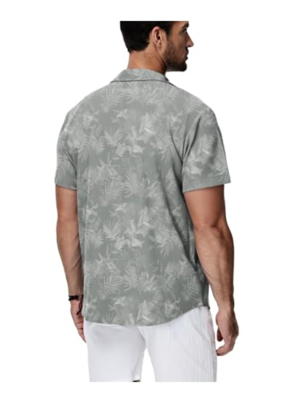 Men's Hawaiian Button Up Shirt Cuban Collar Tropical Print Summer - Picture 3 of 6
